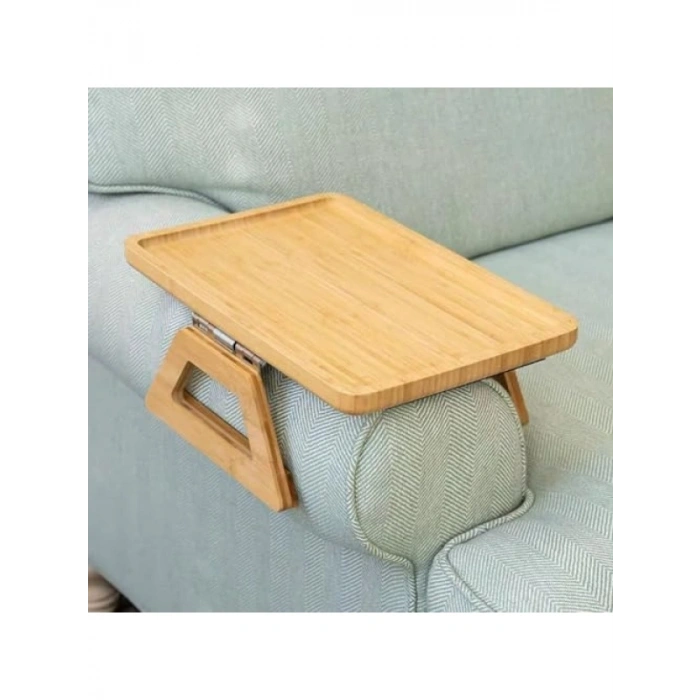 Menteşeli Bambu Koltuk Tepsisi - Kaymaz ve Kolay Kullanımlı