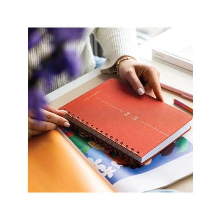 Mercan Renkli A5 Spiralli Haftalık Ajanda