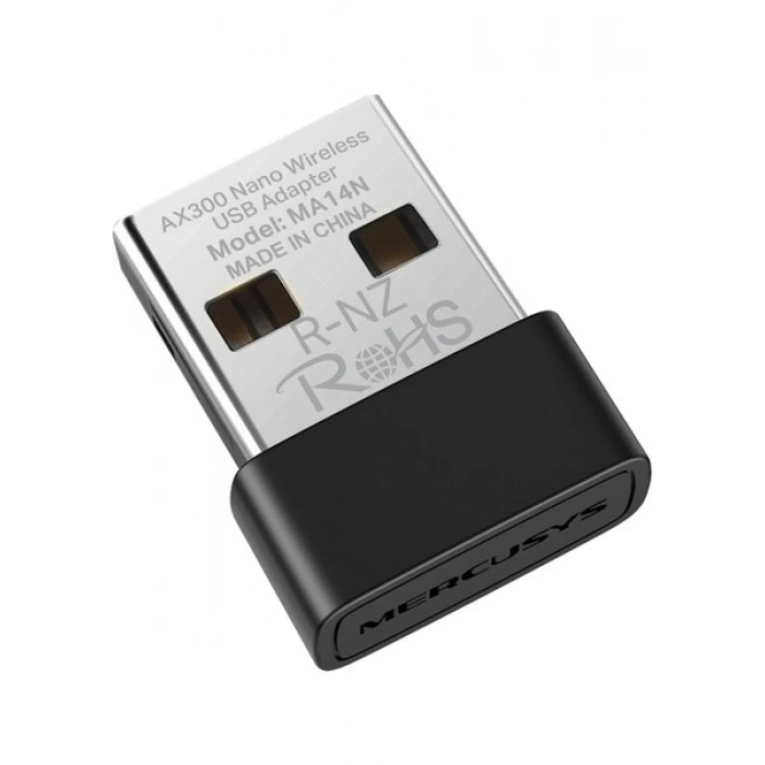 Mercusys MA14N | AX300 Mbps Nano USB Wi‑Fi 6 Adaptör | Kolay Kurulum | Windows & Linux Uyumlu | Tak‑Çalıştır