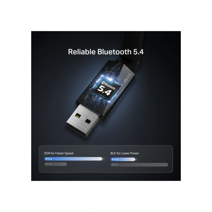 Mercusys MA550H | Uzun Menzilli Bluetooth 5.4 USB Adaptör | Yüksek Çekim Güçlü Anten | 7 Cihaza Kadar Bağlantı | Edr & Ble Destekli | Windows 11/10/8.1/7 Uyumlu | Pc Bluetooth Alıcı