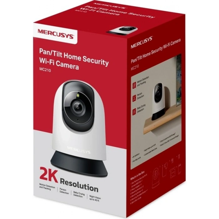 Mercusys MC210 | 2k 3mp Güvenlik Wi-Fi Kamerası | 360° Görüş | Gece Görüşü | Akıllı Hareket & Kişi Algılama | Çift Yönlü Ses | Microsd & Bulut Depolama