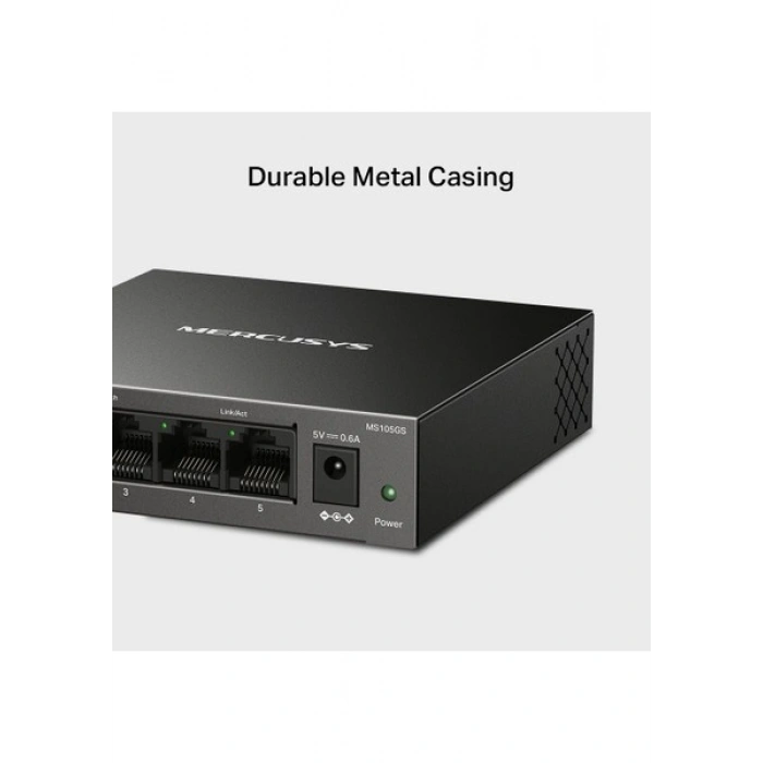 Mercusys MS105GS, 5-Port 10/100/1,000 Mbps Masaüstü Switch