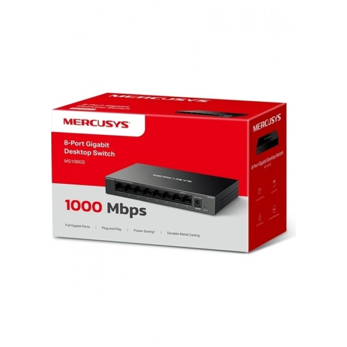 Mercusys MS108GS, 8-Port 10/100/1,000 Mbps Masaüstü Switch