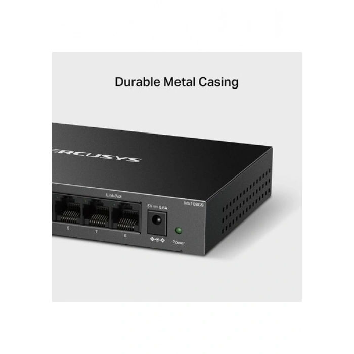 Mercusys MS108GS, 8-Port 10/100/1,000 Mbps Masaüstü Switch