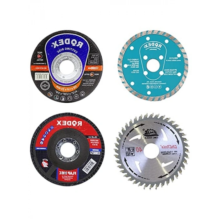 Mermer, Ahşap ve Granit Kesme Flap Disk Seti - 4 Parça