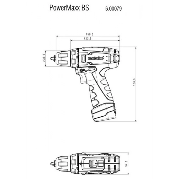 Metabo PowerMaxx BS + BITBOX 12 Volt Akülü Matkap-Tornavida + Bits Uç Seti - 600079510 (2x 2.0 Ah Lityum-Ion Akü ve Şarj Cihazı dahil)
