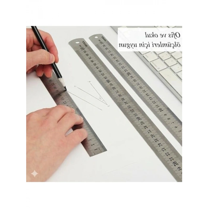 Metal Cetvel, 50cm Uzunluk