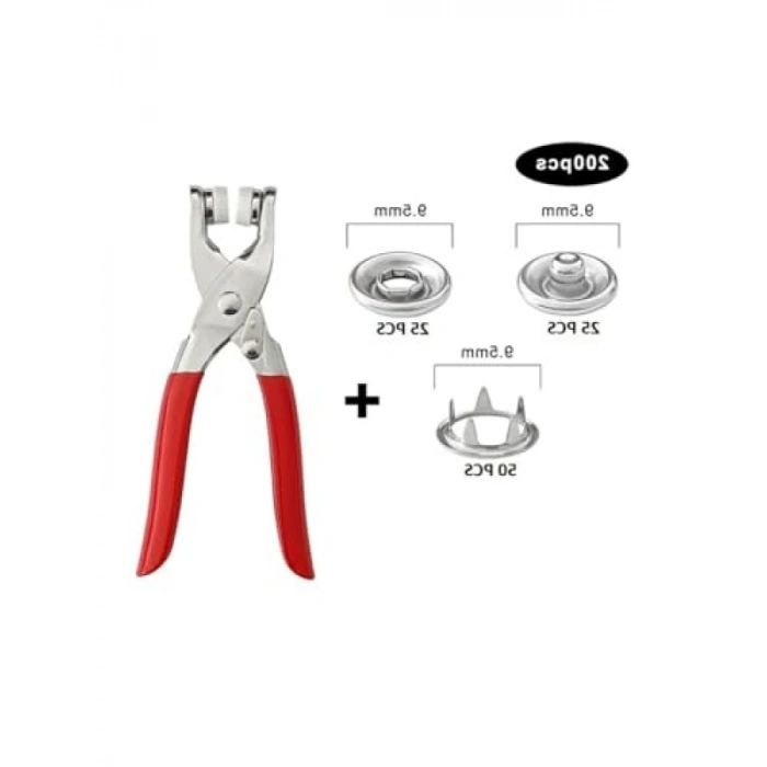 Metal Çıt Çıt Montaj Seti - 9,5 mm El Pensesi