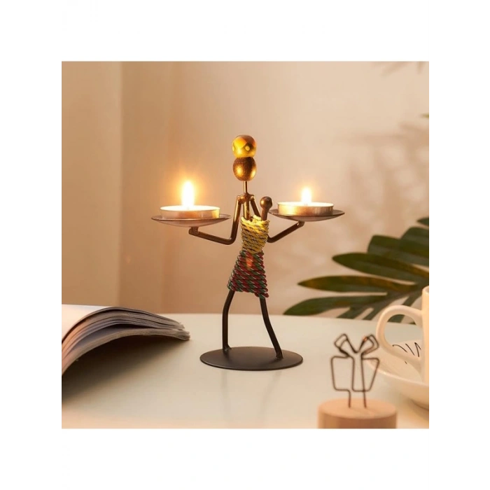 Metal Ferforje Figürlü Tealight Mumluk | Ev Dekoru