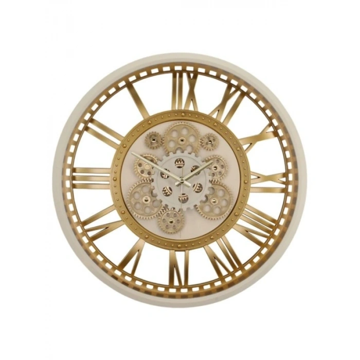 Metal Görünümlü Otantik Duvar Saati - 50x50x8 cm