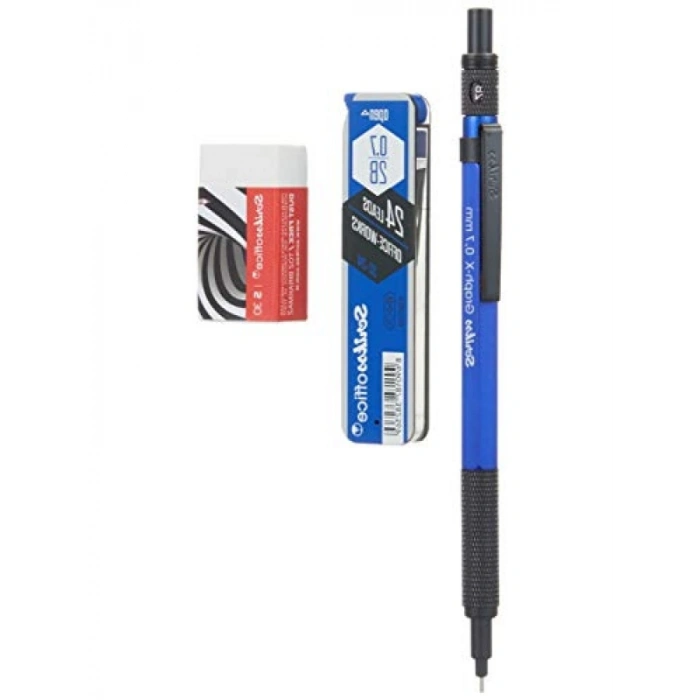 Metal Gövdeli 3lü Versatil Kalem Seti - 0.7 mm Uç