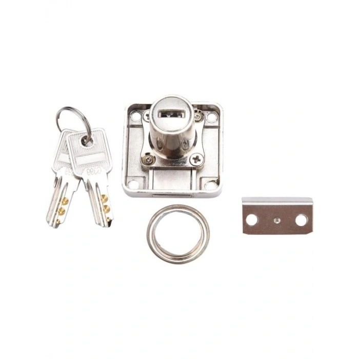 Metal Kare Çekmece Kilidi, Yedek Anahtarlı