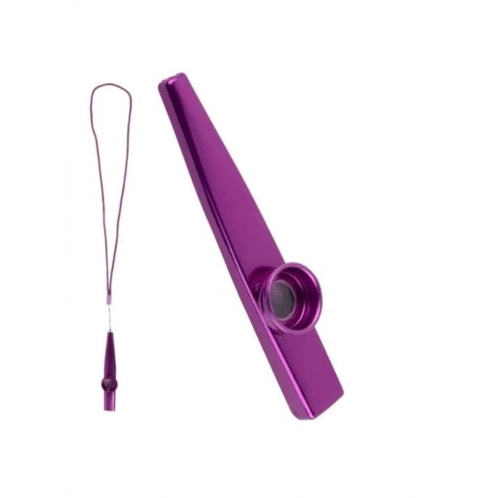 Metal Kazoo - İp Askılı, Alüminyum Alaşım, Mor Renk