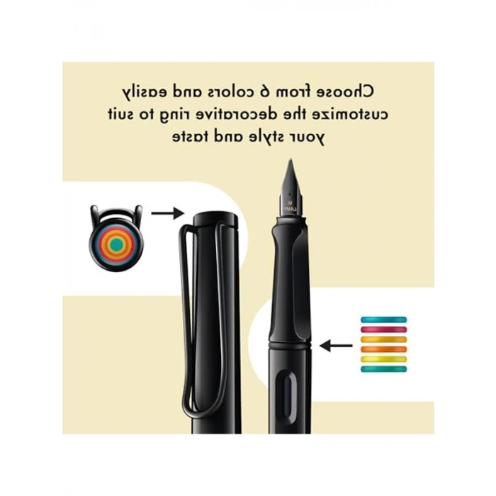 Metal Klipsli Dolma Kalem, EF Uç, Renkli Halkalı Özel Set