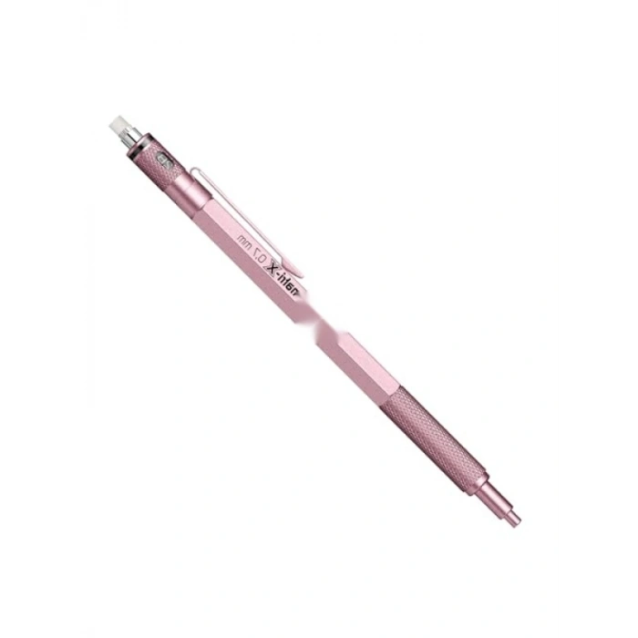 Metal Klipsli Ergonomik Yazım Kalemi, 0.7 mm, Açık Pembe