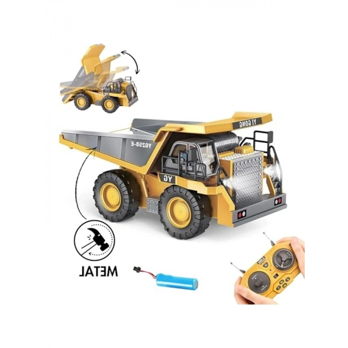 Metal Premium Model Bulldozer, 1:16 Ölçekli Uzaktan Kumanda ile