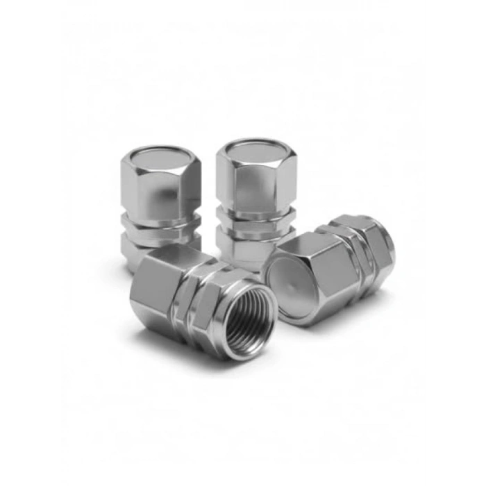 Metal Sibop Kapağı Seti, Gümüş Krom (4 Adet)