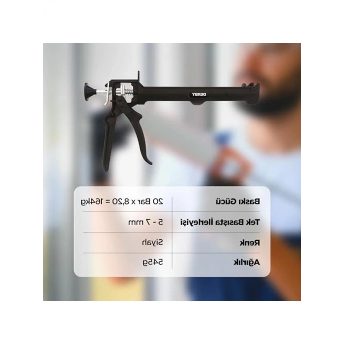 Metal Siyah Profesyonel Silikon Tabancası, Dayanıklı Tasarım