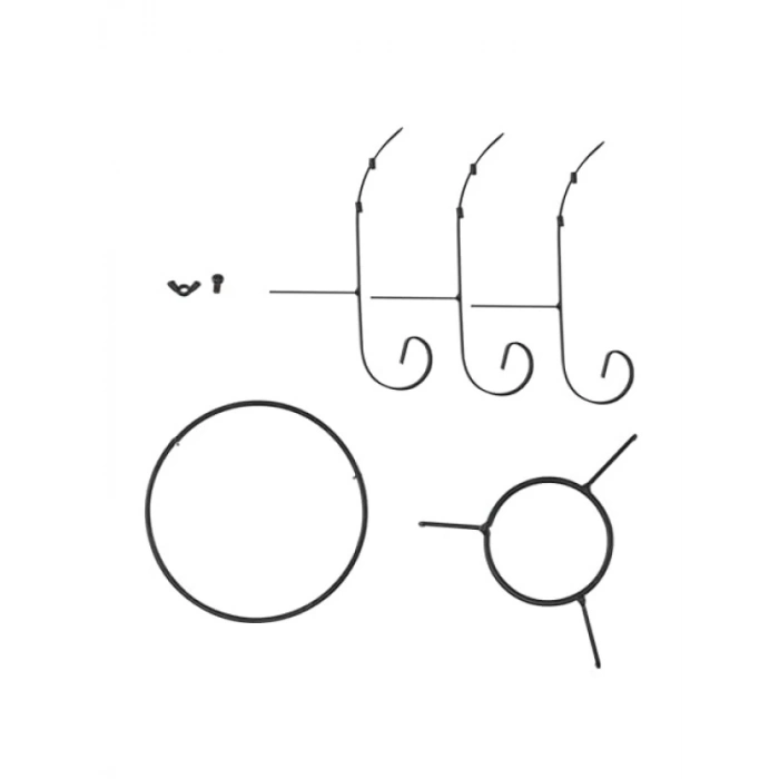 Metal Standlı Cam Gazing Küre, 25,4 cm, Siyah