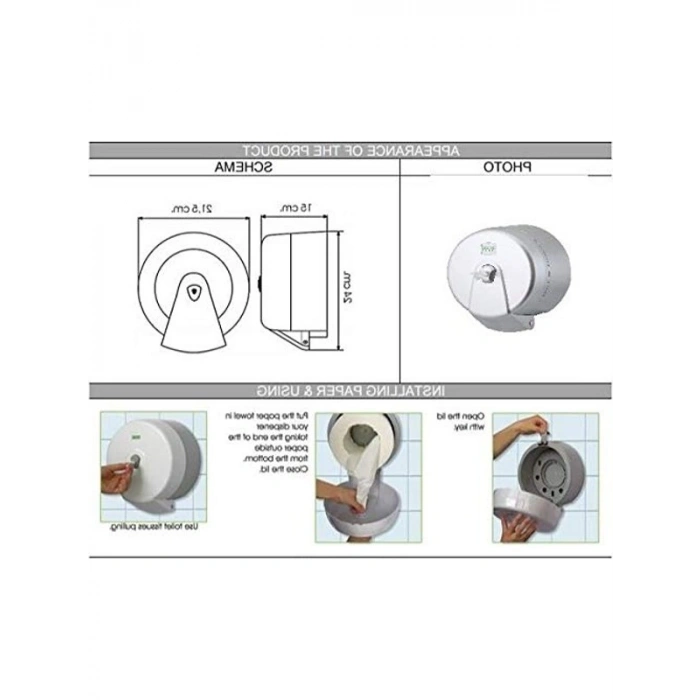 Metal Tuvalet Kağıdı Dispenser, İçten Çekmeli Tasarım