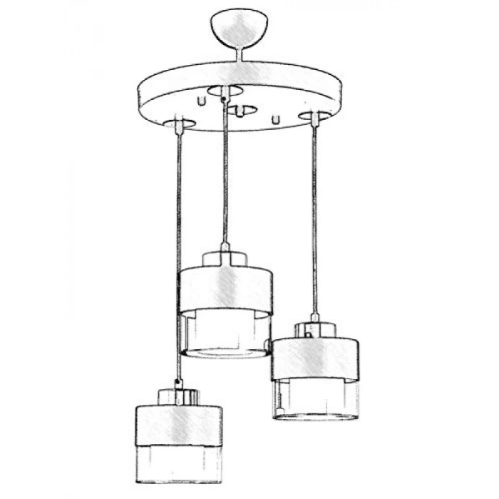 Metal ve Cam Modern Avize, E27 Soket, 40 cm