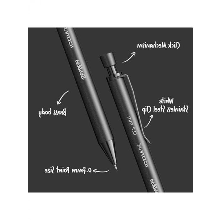 Metal Versatil Kalem, 0.7 mm Uç ile Mat Siyah Renk