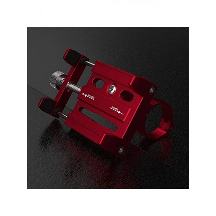 Metal Vidalı Bisiklet Telefon Tutucu, Kırmızı Renk