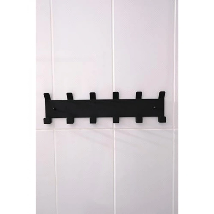Metal Yapışkanlı Banyo Askılığı, Siyah Amerikan Kapı Arkası