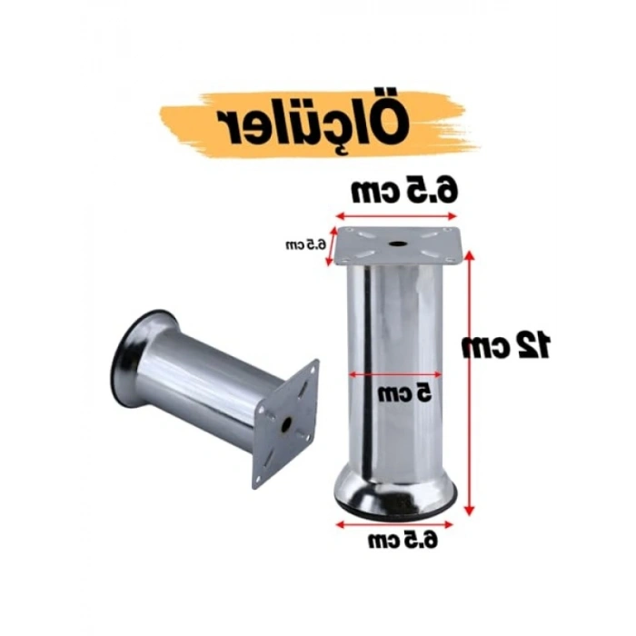 Metal Yükseltici Ayak Seti - 4 Adet, 12 cm Yükseklik