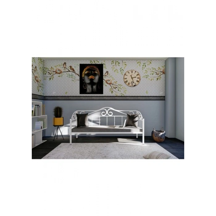 Metalia Delux Sofa Sedir Beyaz (Minderli)