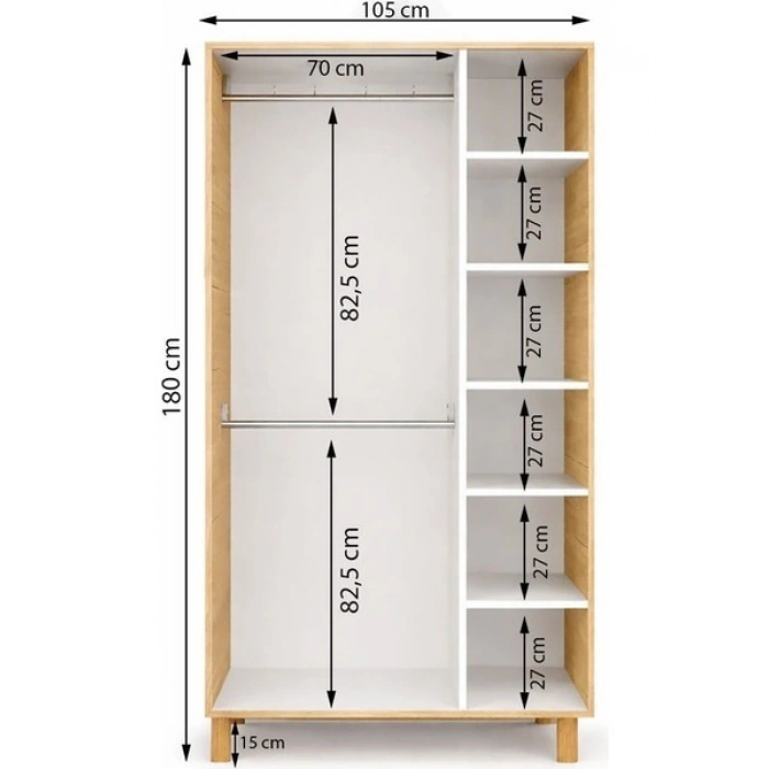 Metalia Gm 1003 3 Kapaklı Ayaklı Bohem Gardırop