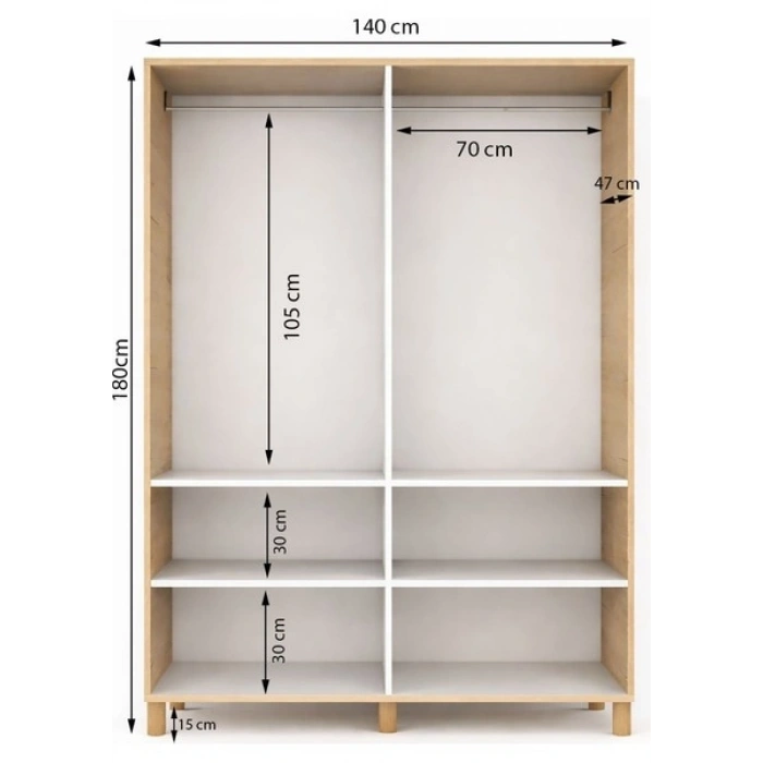 Metalia Gm 1004 4 Kapaklı Ayaklı Bohem Gardırop