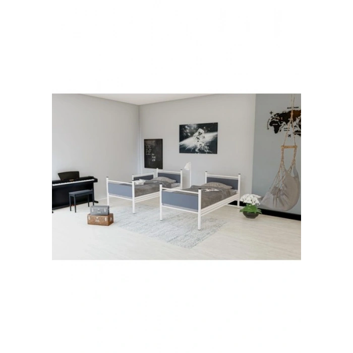 Metalia Gm 128 Star Ahşap Metal Ranza Beyaz-Antrasit Gri