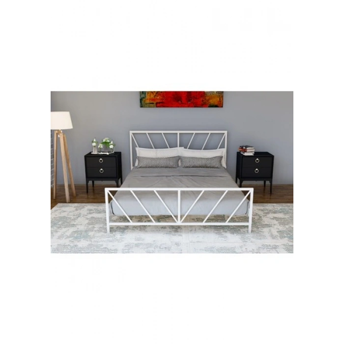 Metalia Gm 227 Gözde Beyaz Çift Kişilik Karyola 160 x 200