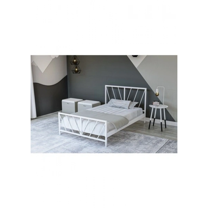 Metalia Gm 228 Gözde Beyaz Tek Kişilik Karyola 90X190