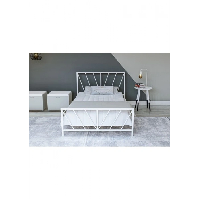 Metalia Gm 228 Gözde Beyaz Tek Kişilik Karyola 90X190