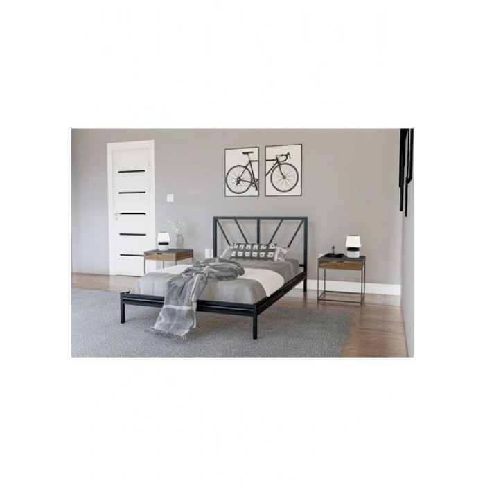 Metalia Gm 228 Gözde Siyah Dublex Tek Kişilik Karyola 90X190