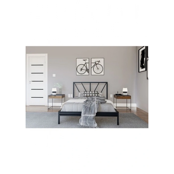 Metalia Gm 228 Gözde Siyah Dublex Tek Kişilik Karyola 90X190