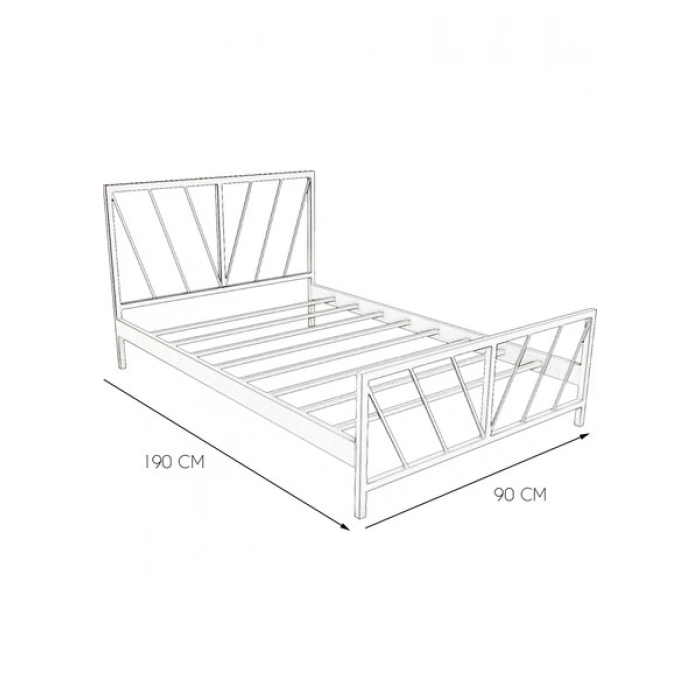 Metalia Gm 228 Gözde Si̇yah Tek Ki̇şi̇li̇k Karyola 90X190 cm
