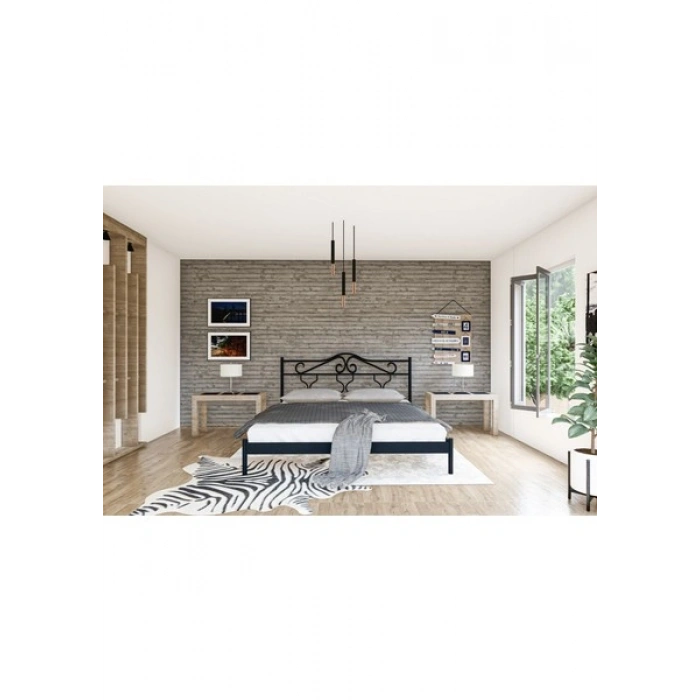 Metalia Gm 301 Gold Dublex Metal Karyola Siyah 160X200