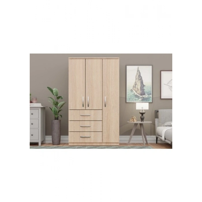Metalia Gm 302-S Ece Lüx 3 Kapı 3 Çekmeceli Sonomo Gardırop