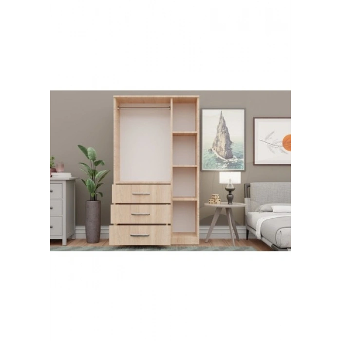 Metalia Gm 302-S Ece Lüx 3 Kapı 3 Çekmeceli Sonomo Gardırop