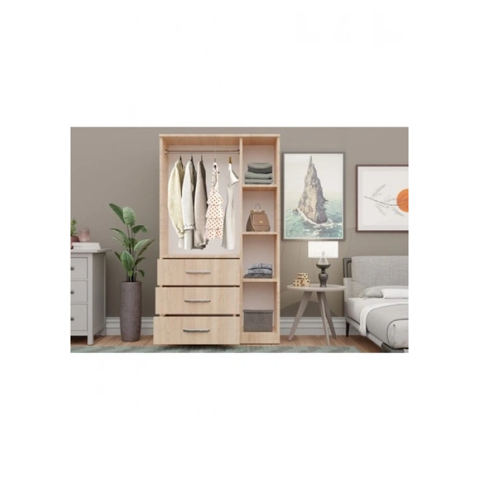 Metalia Gm 302-S Ece Lüx 3 Kapı 3 Çekmeceli Sonomo Gardırop
