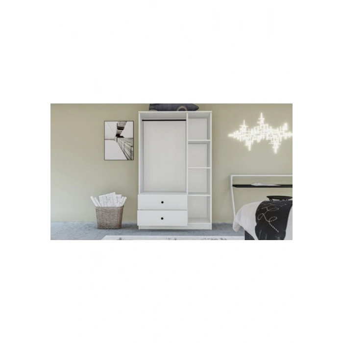 Metalia Gm 854 Home 3 Kapılı 2 Çekmeceli Düğme Kulplu Gardırop