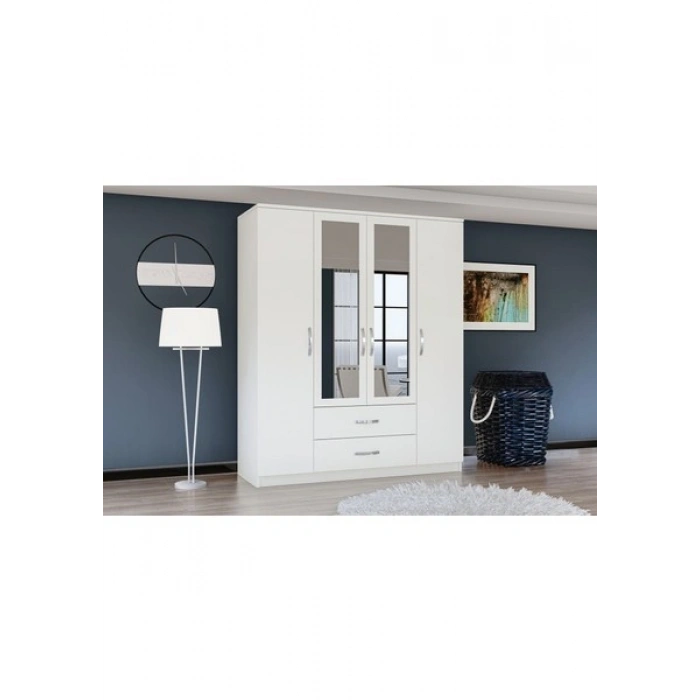 Metalia Gm538 Smartline 4 Kapı 2 Çekmeceli Aynalı Gardırop