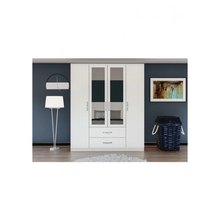 Metalia Gm538 Smartline 4 Kapı 2 Çekmeceli Aynalı Gardırop
