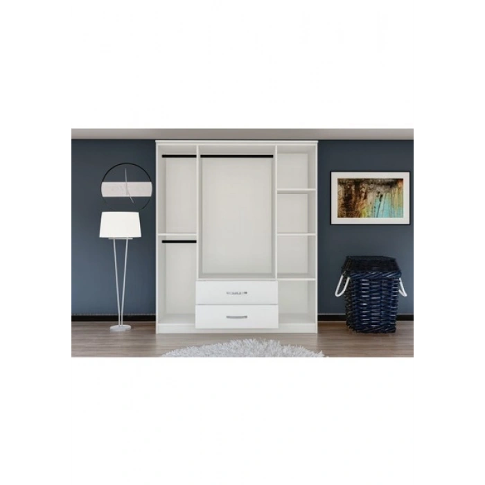 Metalia Gm538 Smartline 4 Kapı 2 Çekmeceli Aynalı Gardırop