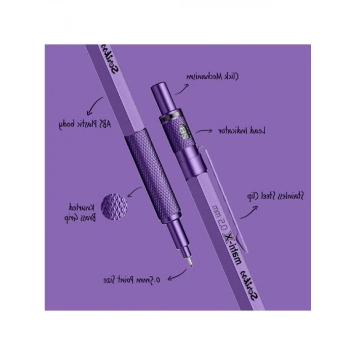 Metalik Mor, 0.5 mm Versatil Kalem