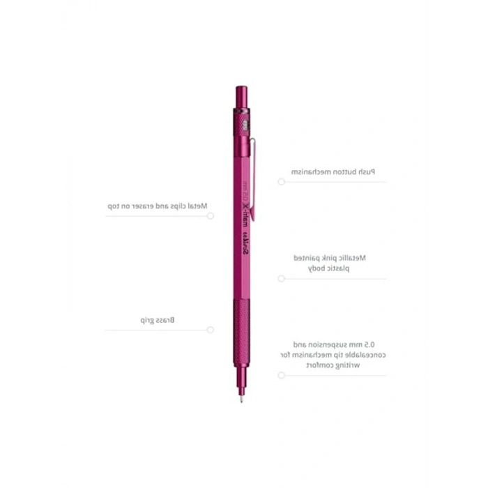 Metalik Pembe Versatil Kalem, 0.5 mm Uç Kalınlığında