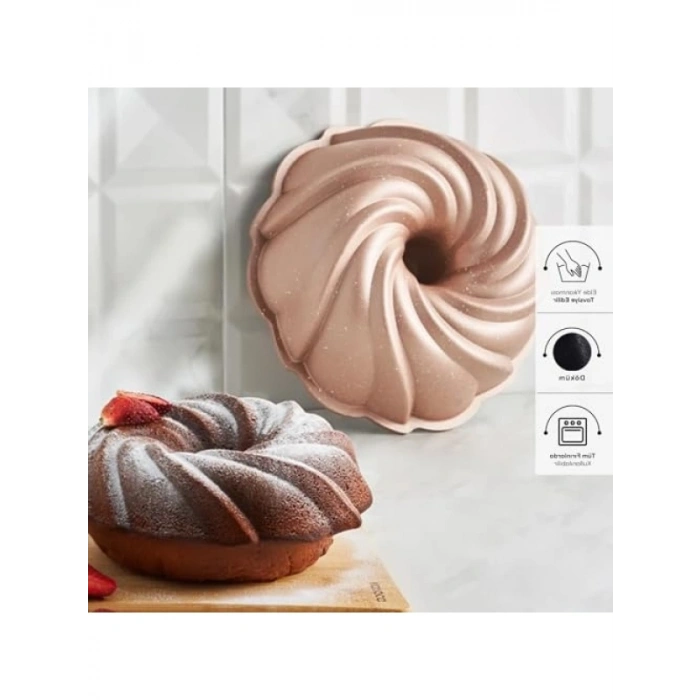 Metalik Pudra Döküm Kek Kalıbı - Dayanıklı ve Şık